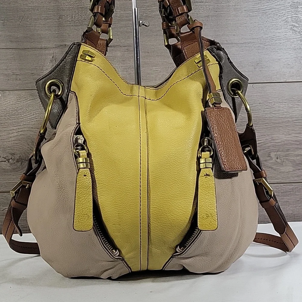 OrYANY Yellow and Tan Leather Bag - Picture 2 of 16